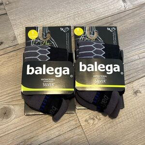 Balega silver sock bundle two pairs small grey/black new with tags